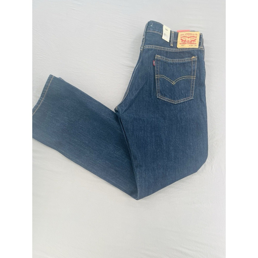 Levi's 517 Bootcut Jeans Men's 38x36 Dark Wash Sits At Your Waist Slim -Thighs